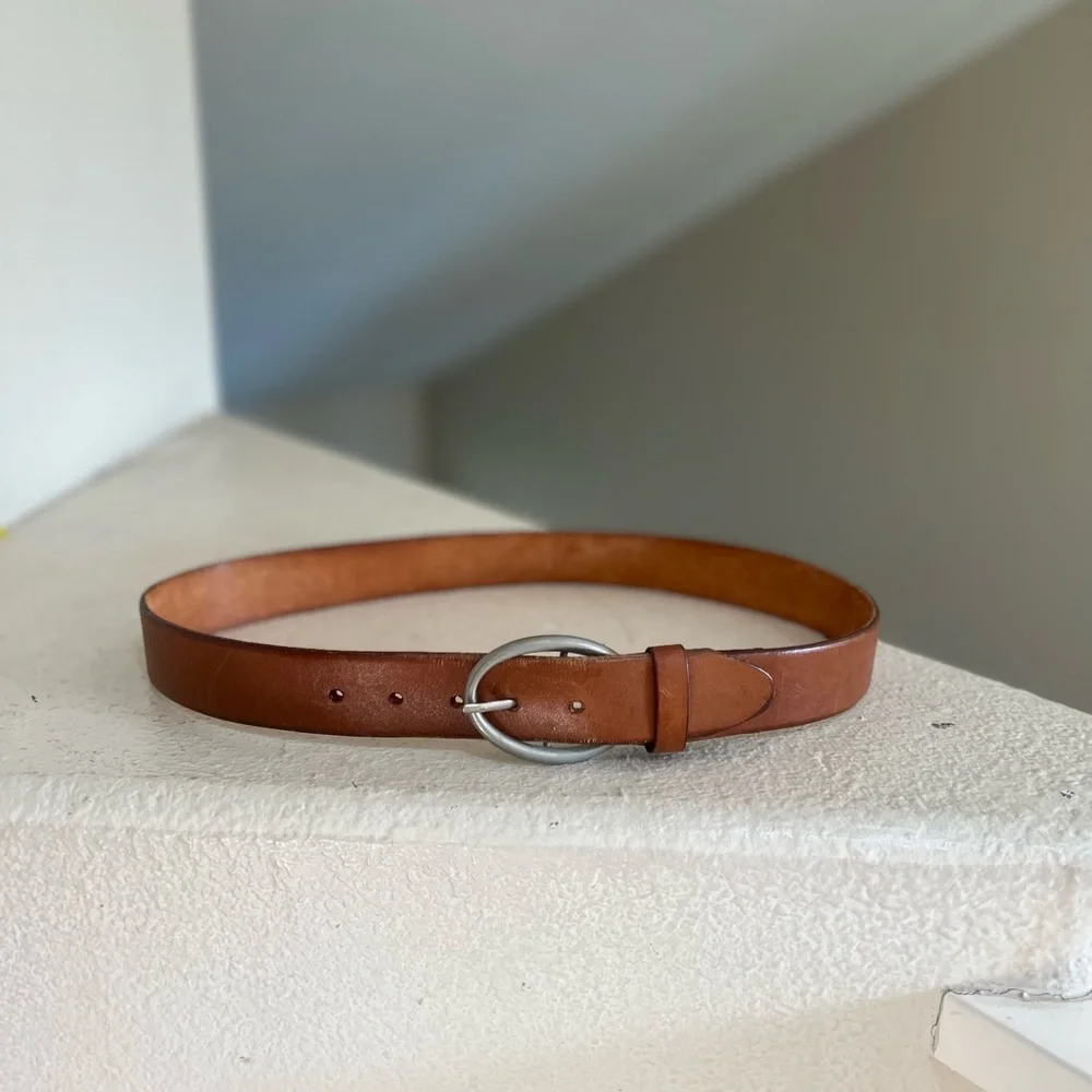 Mexico made brown‎ leather detachable belts sz 32 western work everyday unisex